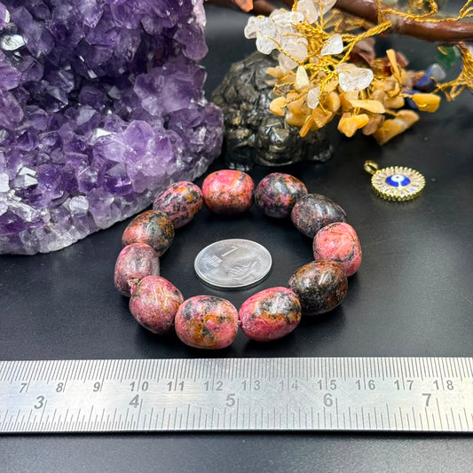 Rhodonite Tumble Bracelet (Emotional Healing and Compassion)