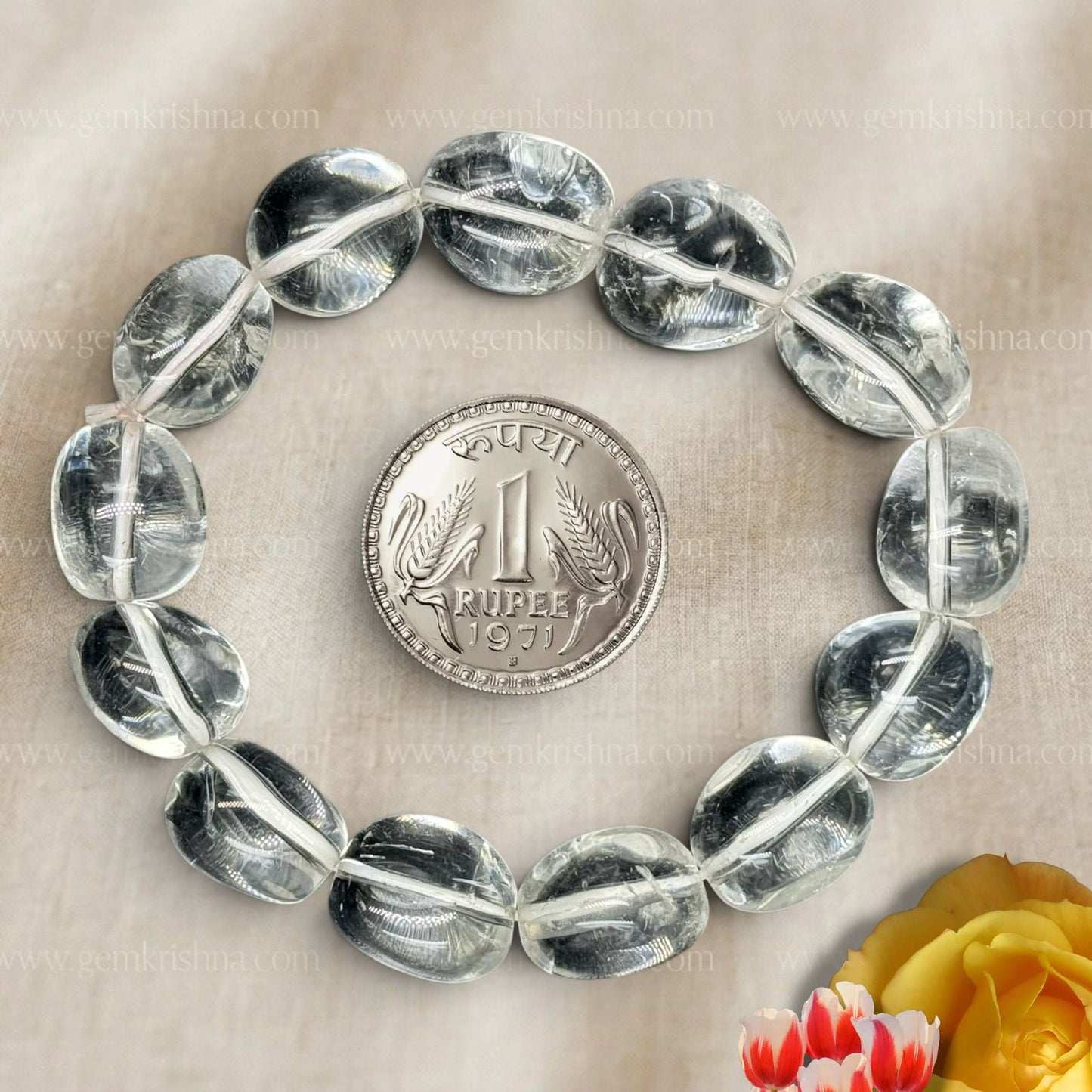 Clear Quartz Tumble Bracelet (Clarity and Positive Energy)