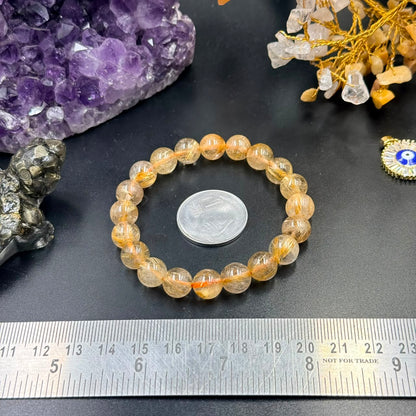 Golden Rutile Quartz Bracelet (Prosperity Crystal)