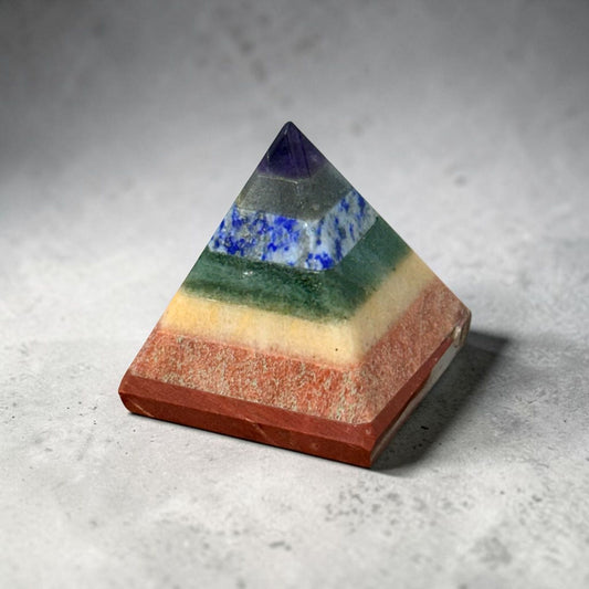 7 Chakra Small Pyramid Healing Energy Crystal
