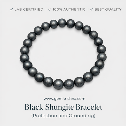 Black Shungite Bracelet (Protection and Grounding) premium GemKrishna product cover