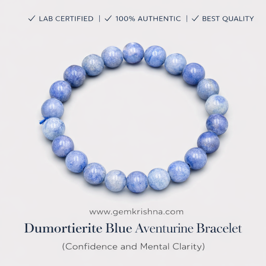 Dumortierite Blue Aventurine Bracelet  (Confidence and Mental Clarity) premium GemKrishna product cover