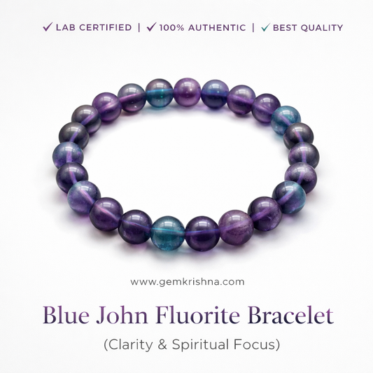 Blue John Fluorite Bracelet (Clarity & Spiritual Focus) premium GemKrishna product cover