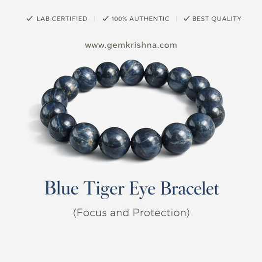 Blue Tiger Eye Bracelet (Focus and Protection) premium GemKrishna product cover