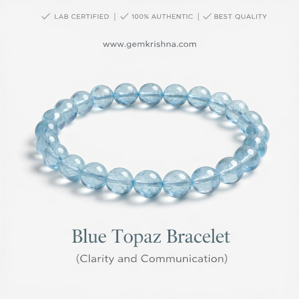 Blue Topaz Bracelet (Clarity and Communication) premium GemKrishna product cover