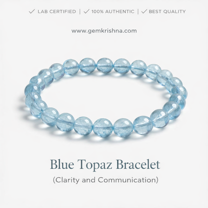 Blue Topaz Bracelet (Clarity and Communication) premium GemKrishna product cover