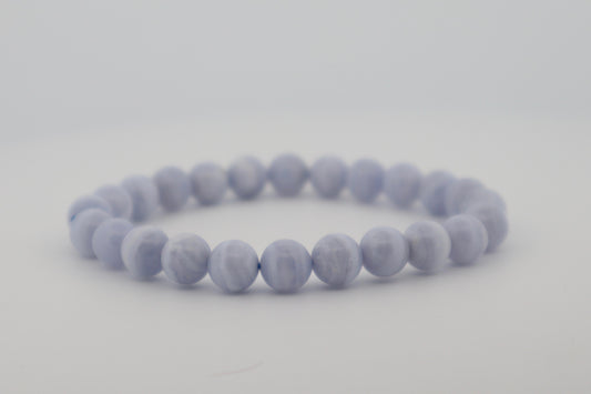 Blue Lace Agate Bracelet (Expression and Peace) 💬🕊️