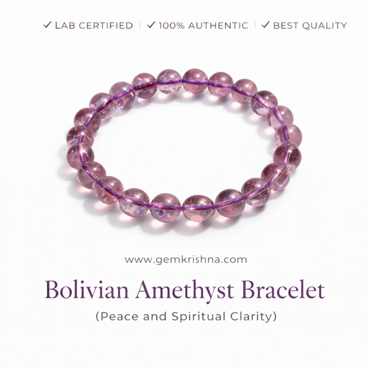 Bolivian Amethyst Bracelet (Peace and Spiritual Clarity) premium GemKrishna product cover