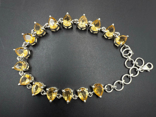 Natural citrine with sterling silver Bracelet  15.81 gram