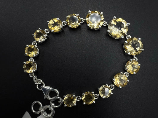 Natural citrine with sterling silver Bracelet  13.54 gram