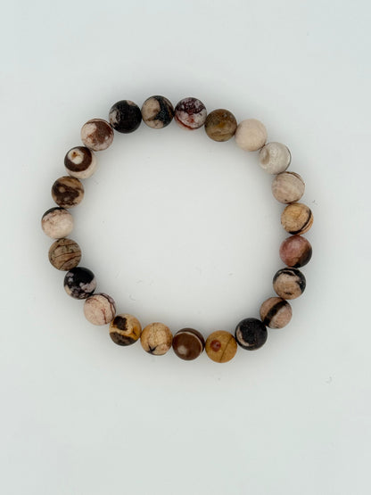 Brown Zebra Jasper Bracelet (Boosts Physical Endurance and Energy Levels) 🐾💪