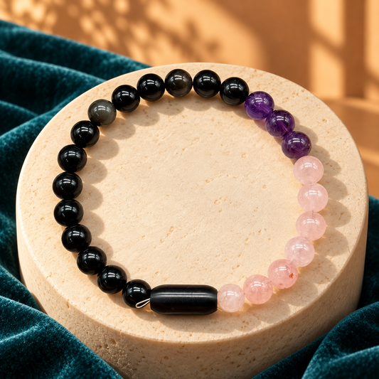 Calm, Love & Protection Natural Gemstone Bracelet with Lab Report | GemKrishna