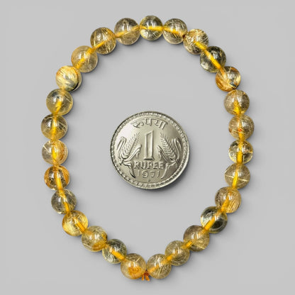 Golden Rutile Quartz Bracelet (Prosperity Crystal)