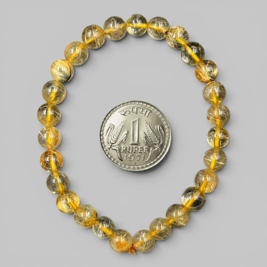 Golden Rutile Quartz Bracelet (Prosperity Crystal)