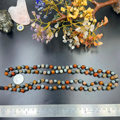 Confidence & Protection Jaap Mala (6mm Carnelian & Cat's Eye)