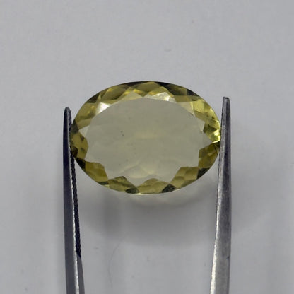 10.15 Carat Lemon Quartz / Green Amethyst Oval Loose Gemstone – Heated Natural Amethyst