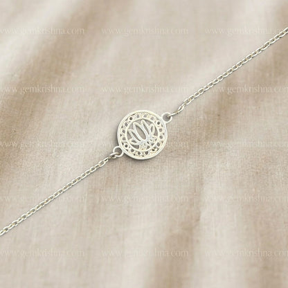 Lotus 925 Silver Bracelet 4 Gram (Purity and Spiritual Harmony)