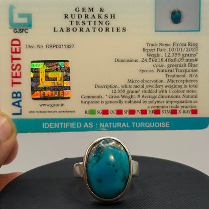 Classic Oval Turquoise Bezel Ring (Protection & Clear Communication)