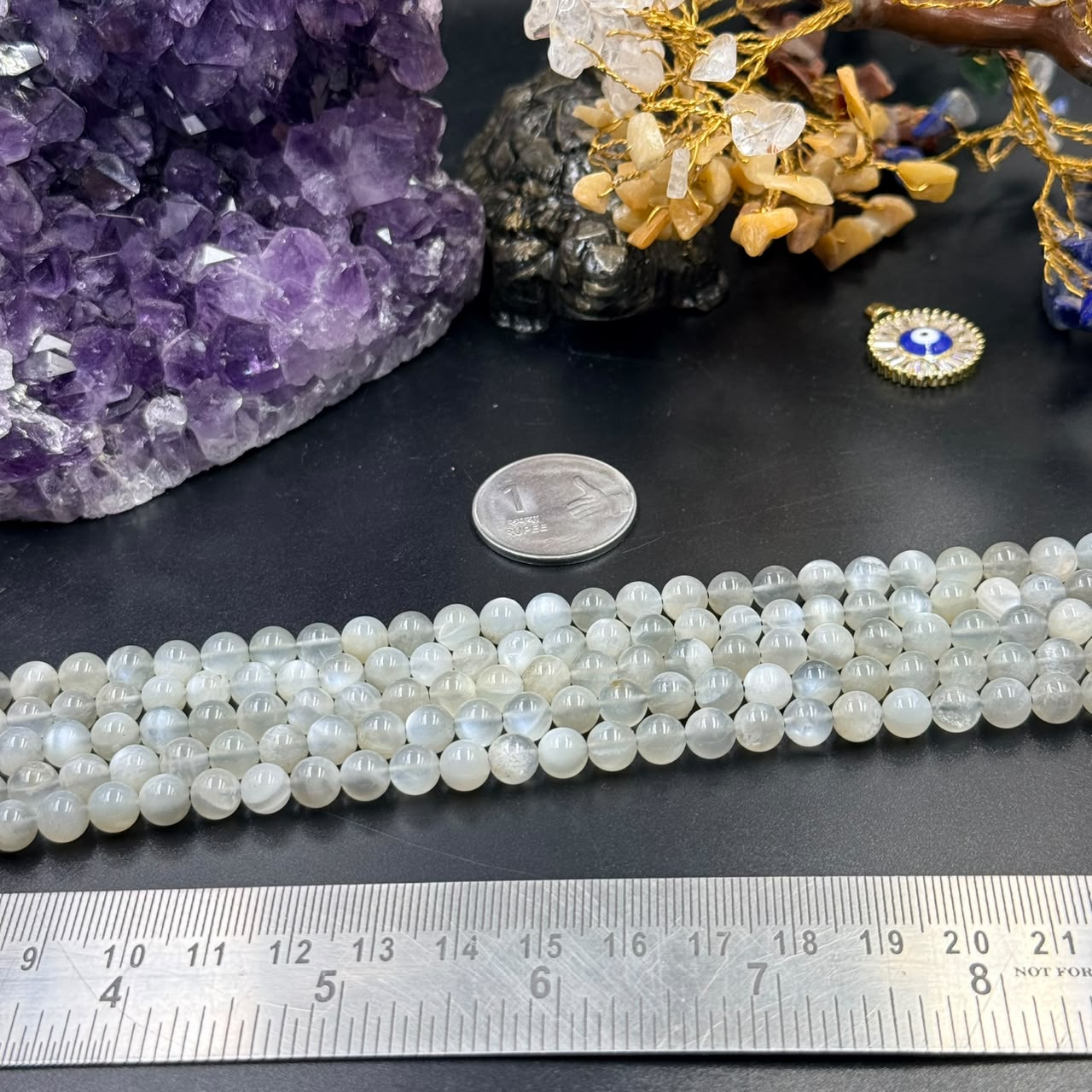 Gray Moonstone Bracelet/Mala (Intuition & Emotional Balance)