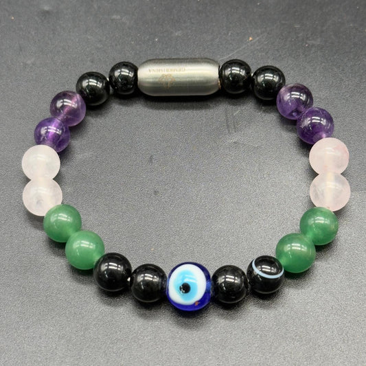 Protection, Love & Prosperity Bracelet with Magnetic Lock and Lab Report | GemKrishna