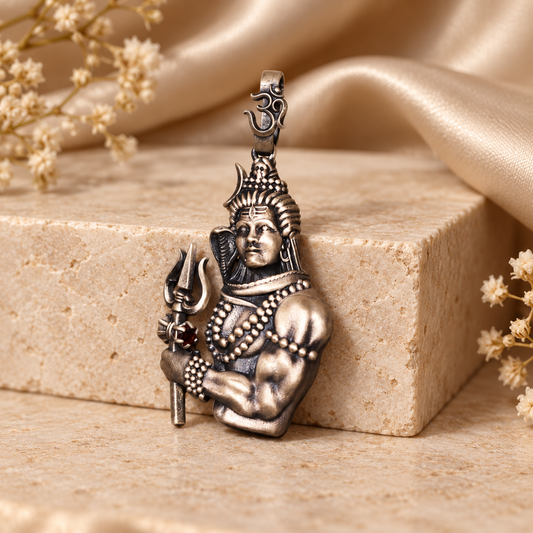 925 Silver Mahadev Classic Pendant – 9 g & 15 g (Devotion & Inner Strength)