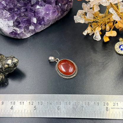 Carnelian 925 Silver Locket (Confidence & Motivation), product view 7