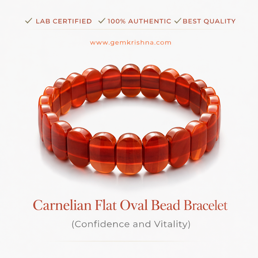 Carnelian Flat Oval Bead Bracelet (Confidence and Vitality) premium GemKrishna product cover
