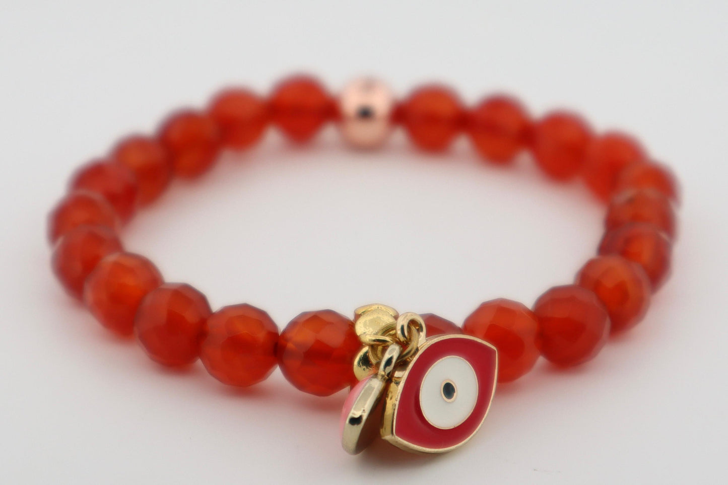 Natural Carnelian Evil Eye Bracelet 🔥🧿