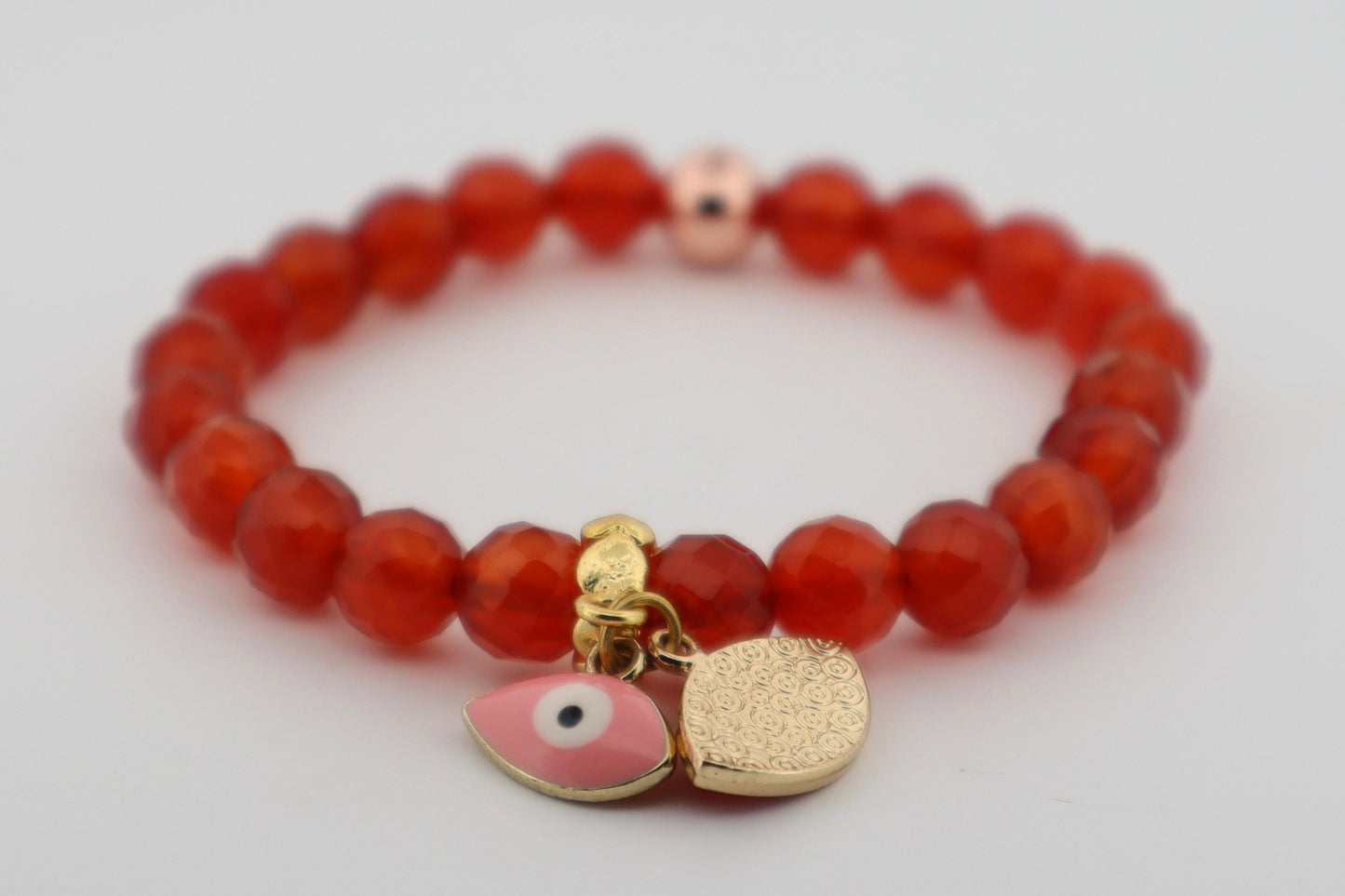 Natural Carnelian Evil Eye Bracelet 🔥🧿
