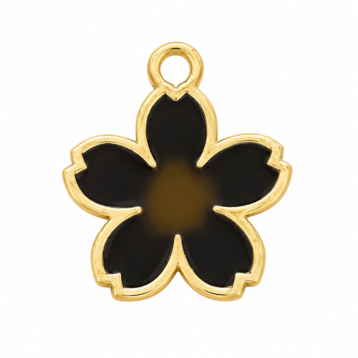 Black Sakura Flower Charm