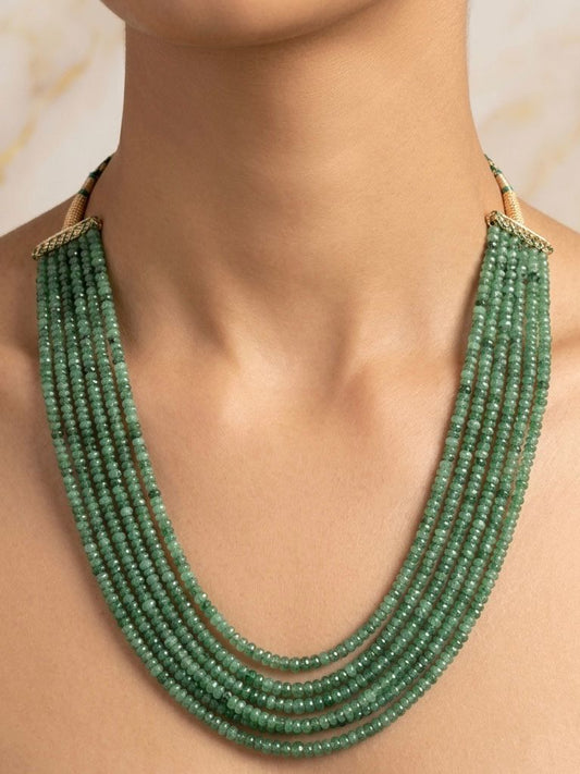 Green Onyx Mala Semi Precious Gemstone Beads Mala 6 lines