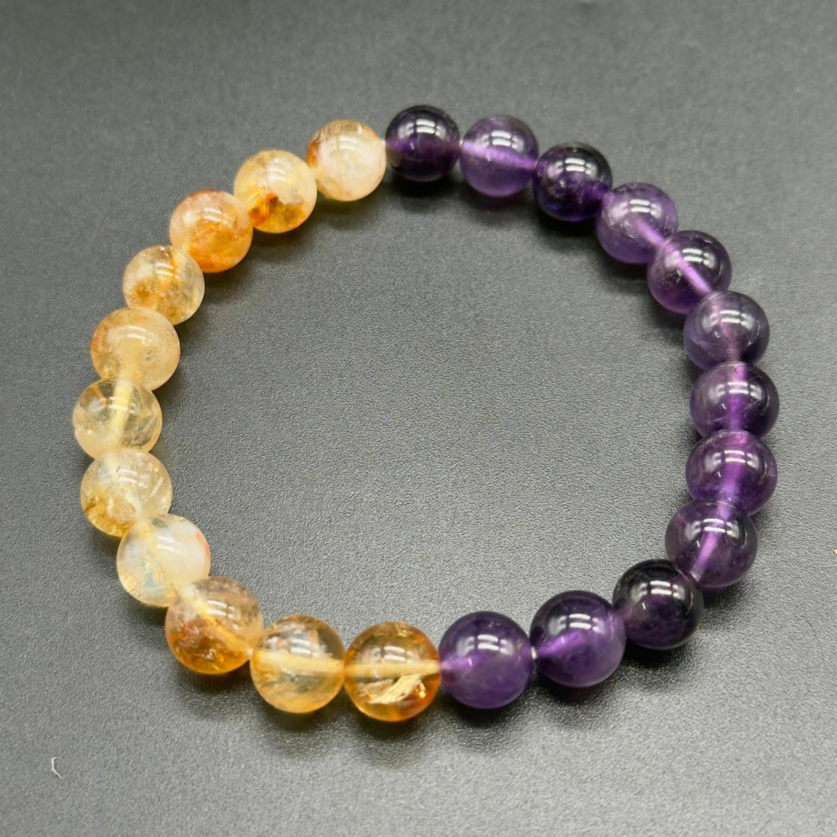 Unheated and Natural Citrine and Amethyst custom bracelet by GemKrishna