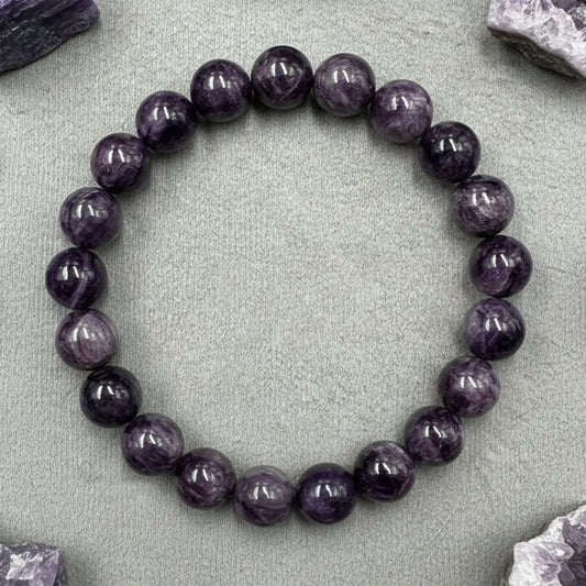 Charoite Star Quality Bracelet 9mm | Emotional Healing and Protection | Best Quality | 100% Natural - GemKrishna