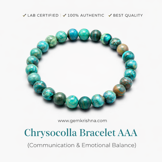 Chrysocolla Bracelet AAA (Communication & Emotional Balance) premium GemKrishna product cover