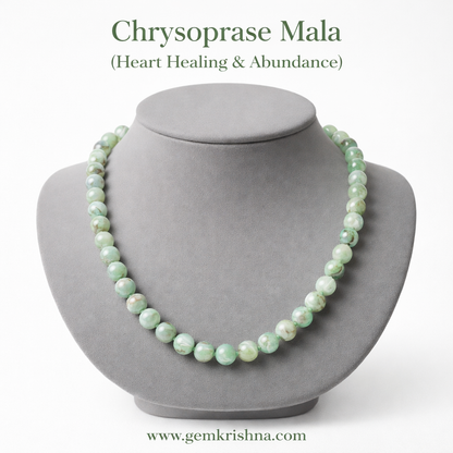 Chrysoprase Mala – Heart Healing & Abundance for All premium GemKrishna product cover
