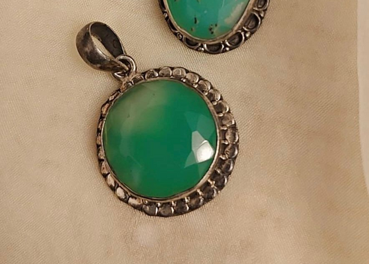 Natural Chrysoprase Silver Locket (Antique Finish)– Joy, Heart Healing & Emotional Balance