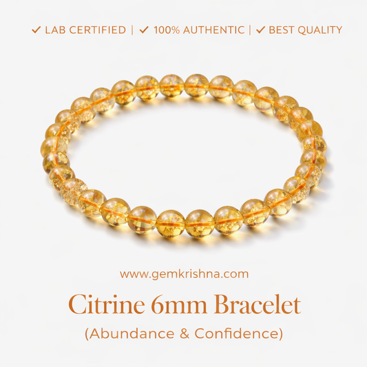 Citrine 6mm Bracelet (Abundance & Confidence) premium GemKrishna product cover