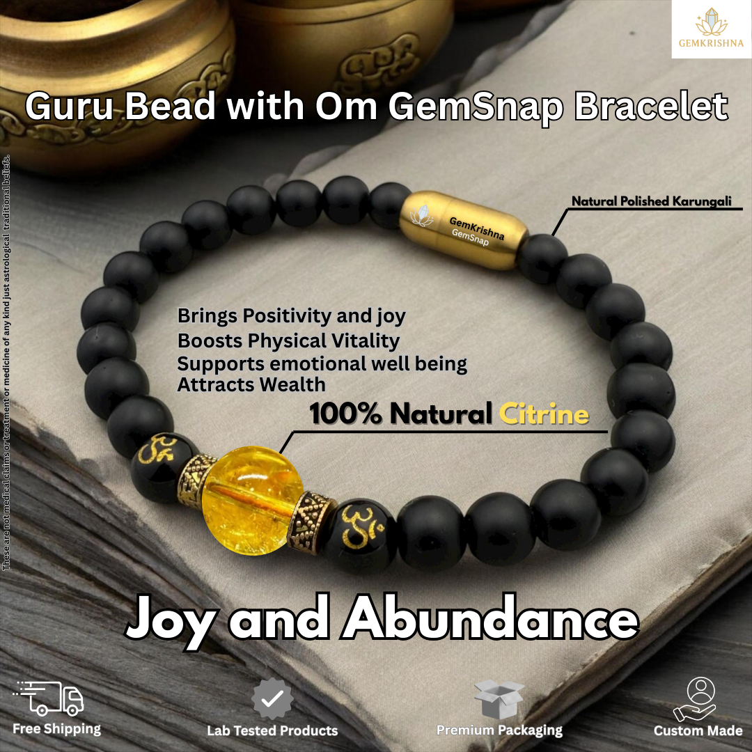 Guru Bead with OM GemSnap Bracelet