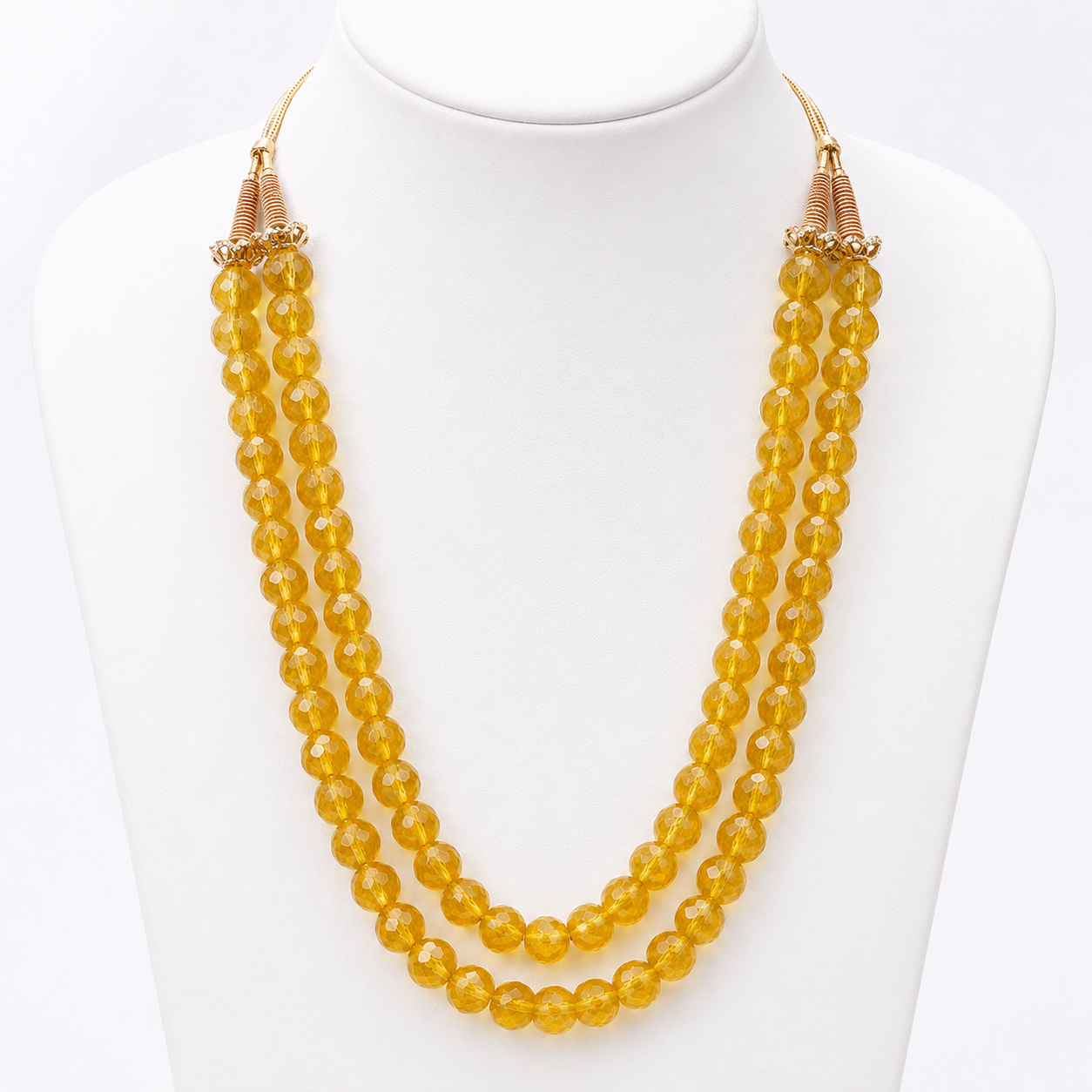 Heated Citrine Faceted 2-Line Mala (Abundance & Confidence)