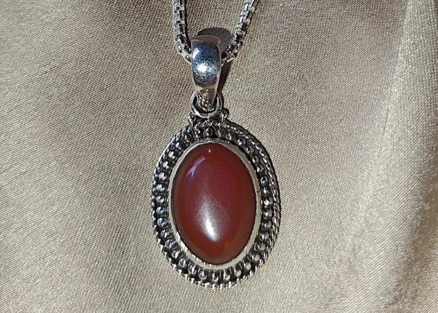 Natural Carnelian Silver Lockets - Energy, Motivation and Courage