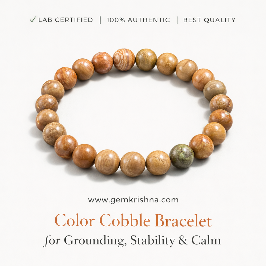 Color Cobble Bracelet for Grounding, Stability & Calm premium GemKrishna product cover