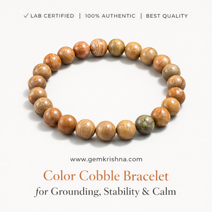 Color Cobble Bracelet for Grounding, Stability & Calm premium GemKrishna product cover