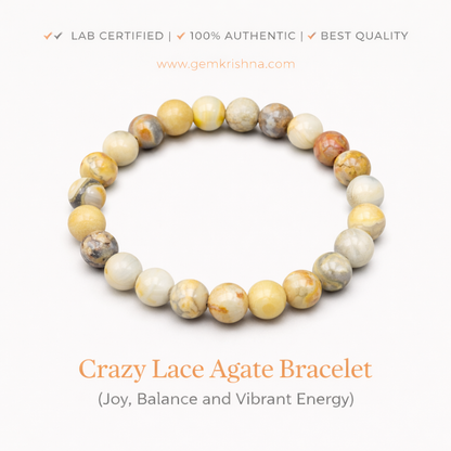 Crazy Lace Agate Bracelet (Joy, Balance and Vibrant Energy) premium GemKrishna product cover