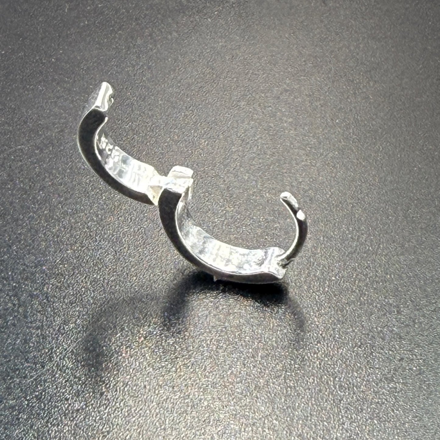 Silver Bali Hoop Earrings with Hinged Lock (925 silver)