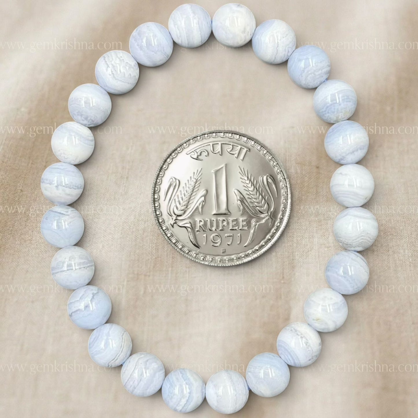 Blue Lace Agate Bracelet (Peace and Communication)
