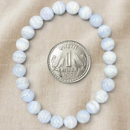 Blue Lace Agate Bracelet (Peace and Communication)