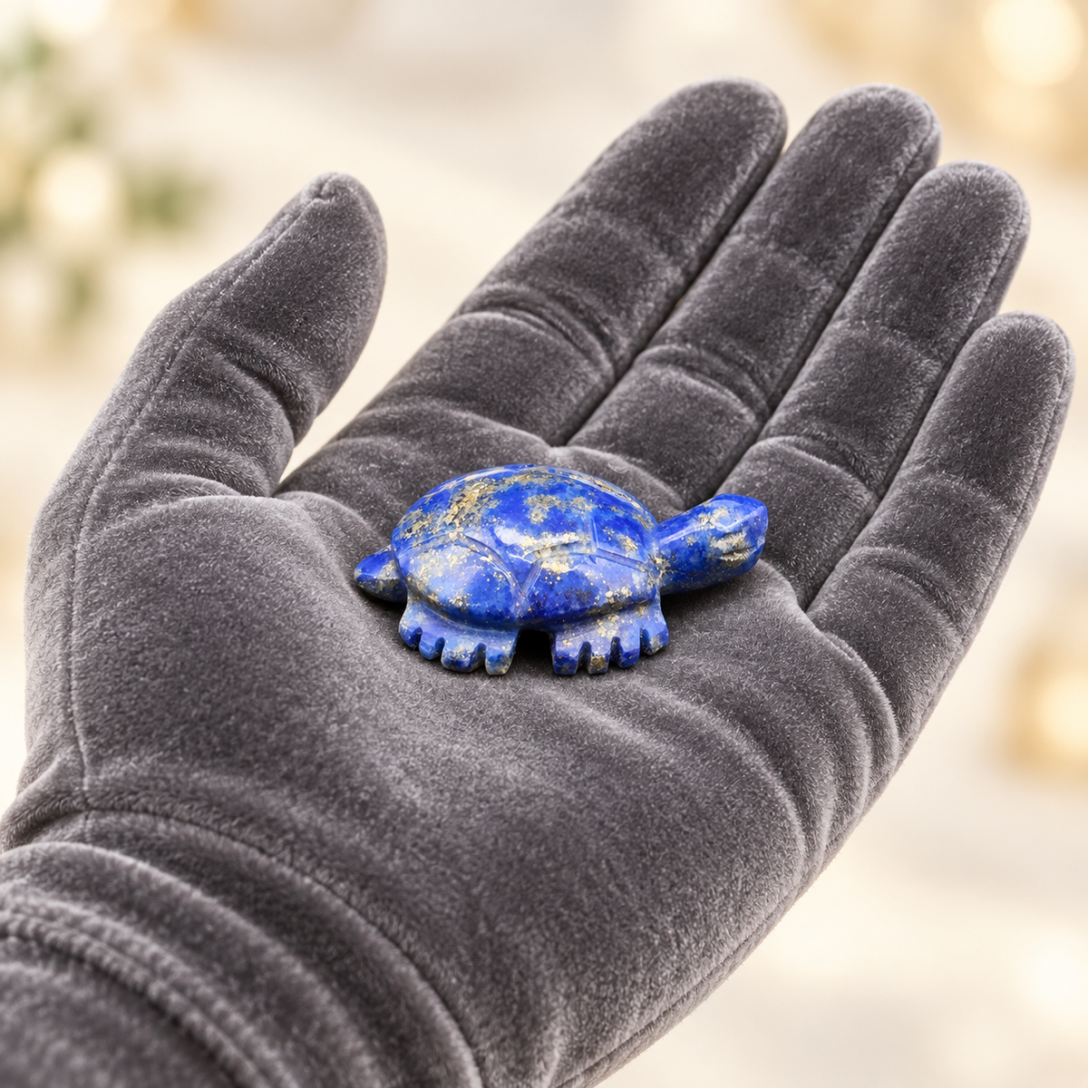 Natural Lapis Lazuli Tortoise (Kachua) Carving – Wisdom, Truth & Self-Expression