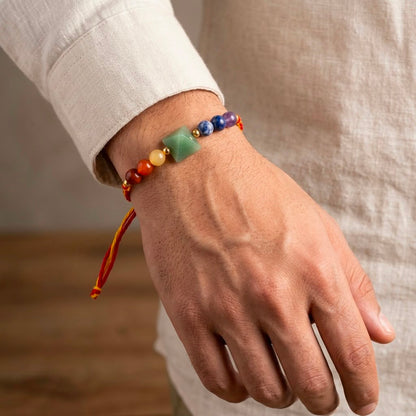 Seven Chakra Gemstone Rakhi Bracelet (Protection & Energy Balance)
