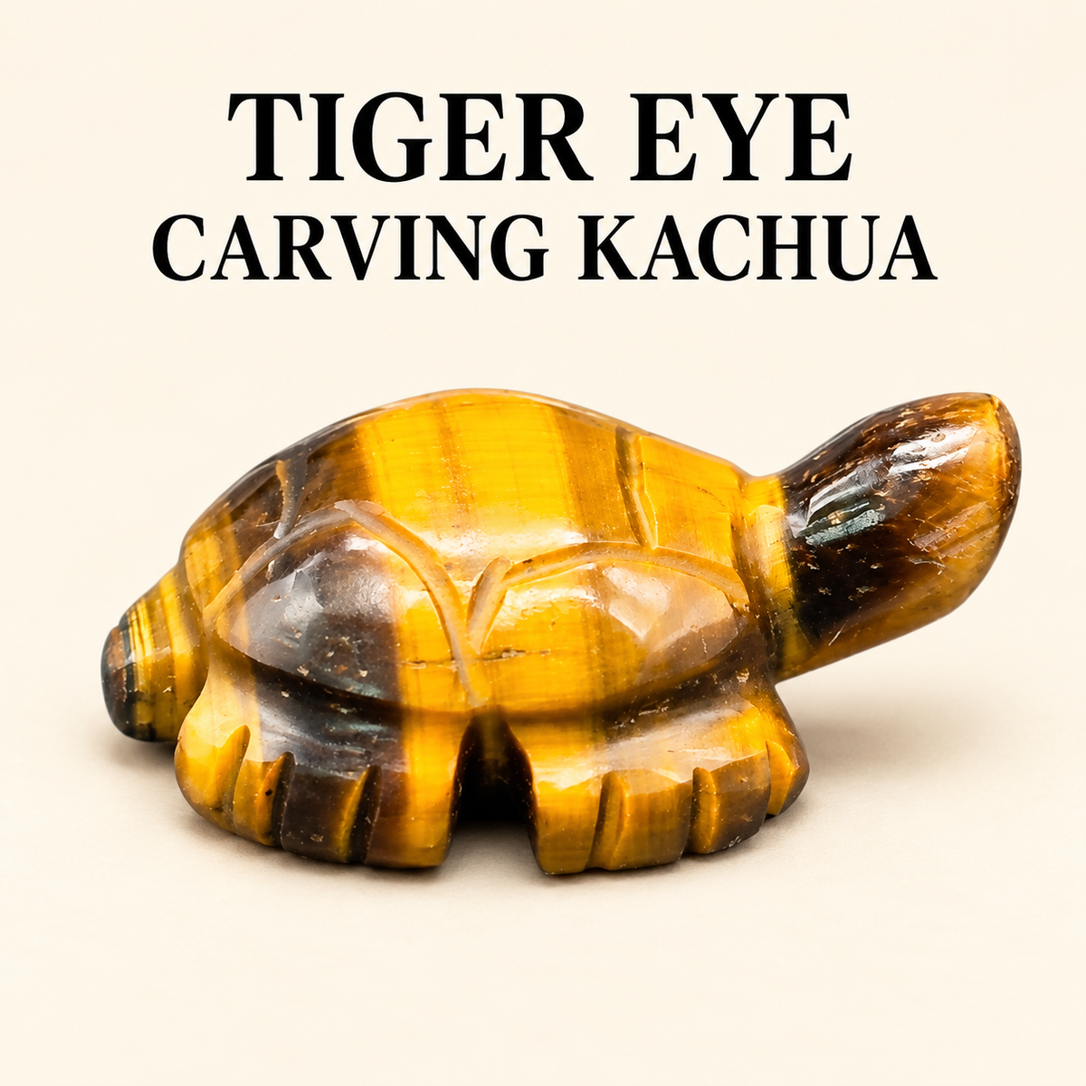 Natural Tiger Eye Tortoise (Kachua) Carving – Courage, Confidence & Focus
