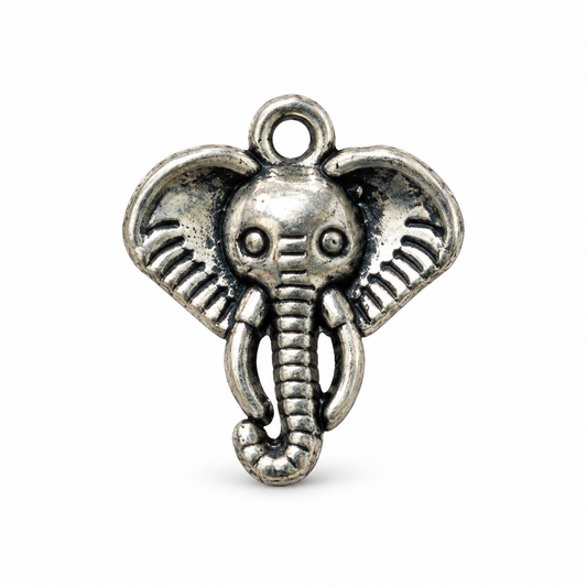 Zinc Elephant Head Charm
